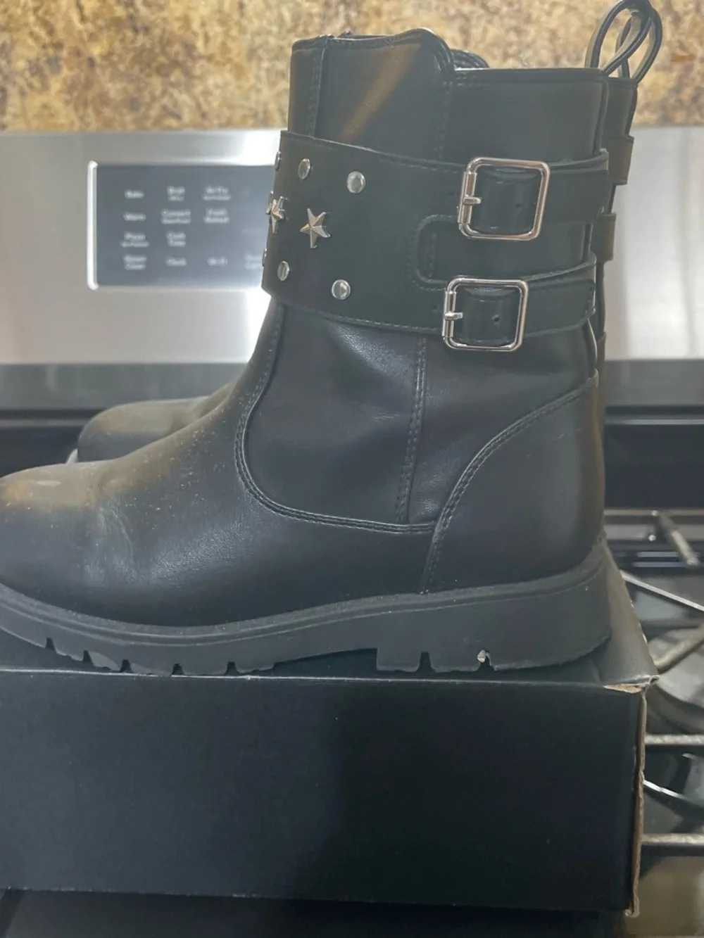 GAP Girls Black Star Studded Booties